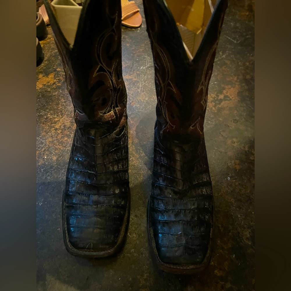 Ariat crocodile square toe boots